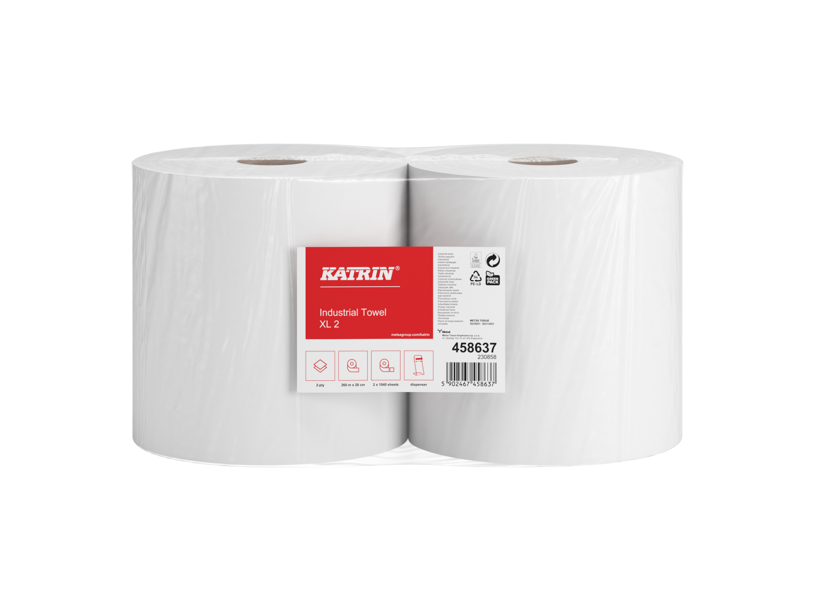 Czyściwo x2 Katrin 458637 Chłonne Białe 2 Role x 260 metrów 2W